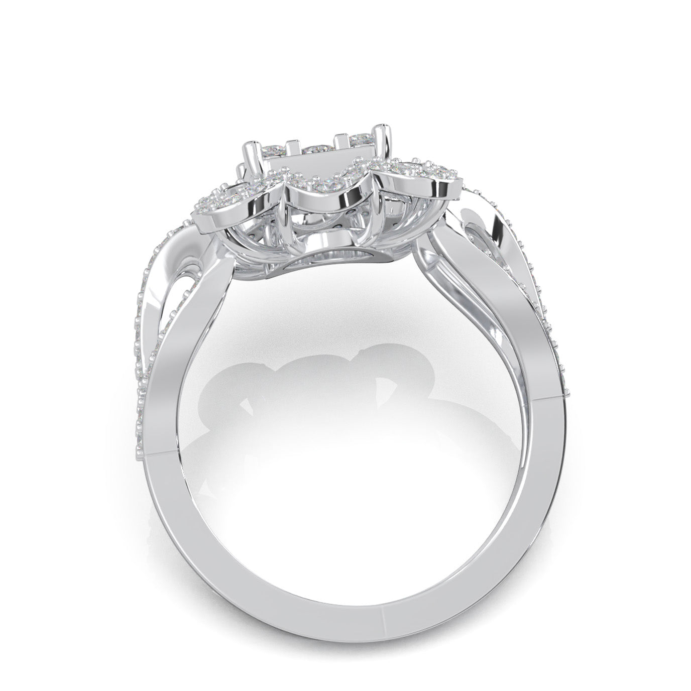 1.20 ct Moissanite Fancy Rings in 14k White Gold