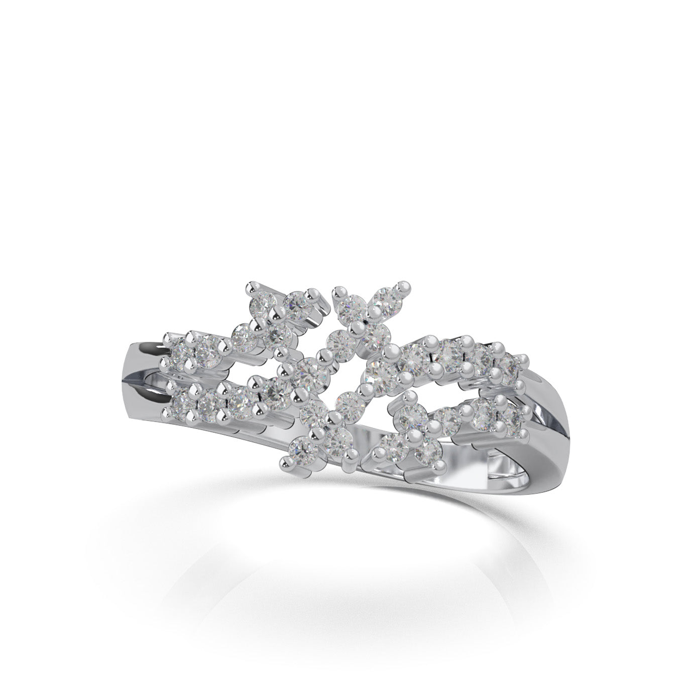 0.33 ct Natural Diamond Fancy Rings in 14k White Gold