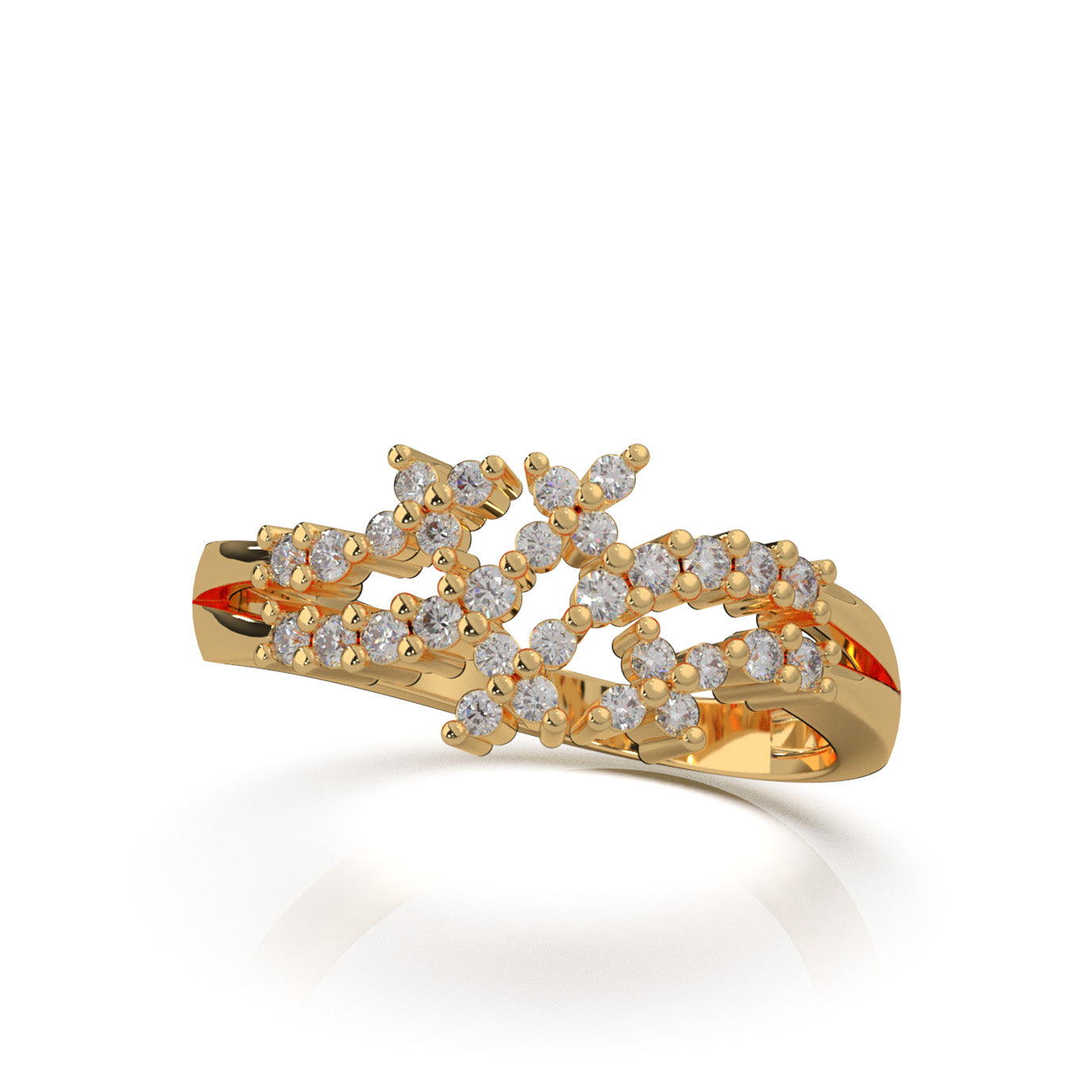 0.33 ct Moissanite Fancy Rings in 10k Yellow Gold