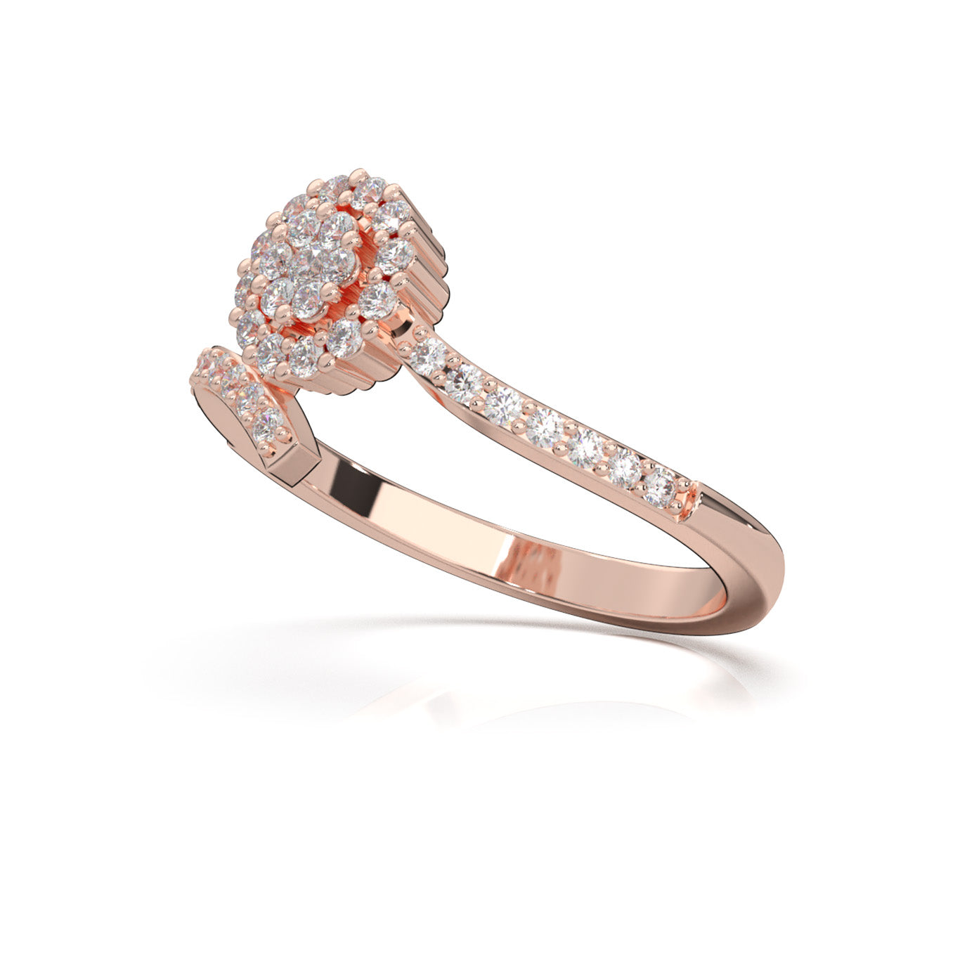 0.40 ct Natural Diamond Fancy Rings in 14k Rose Gold