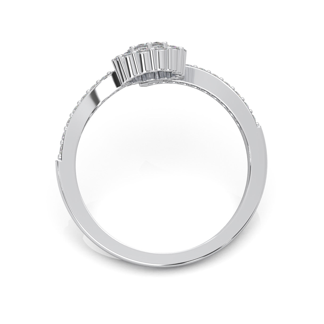 0.40 ct Natural Diamond Fancy Rings in 14k White Gold