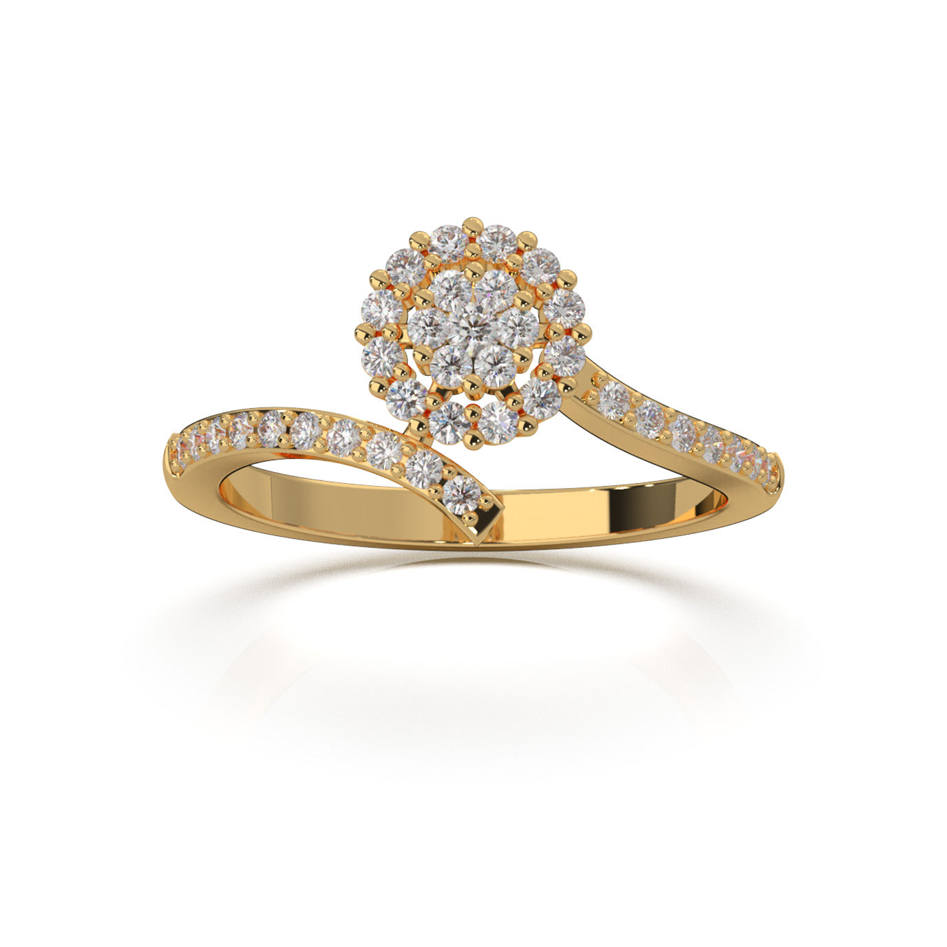 0.40 ct Moissanite Fancy Rings in 14k Yellow Gold
