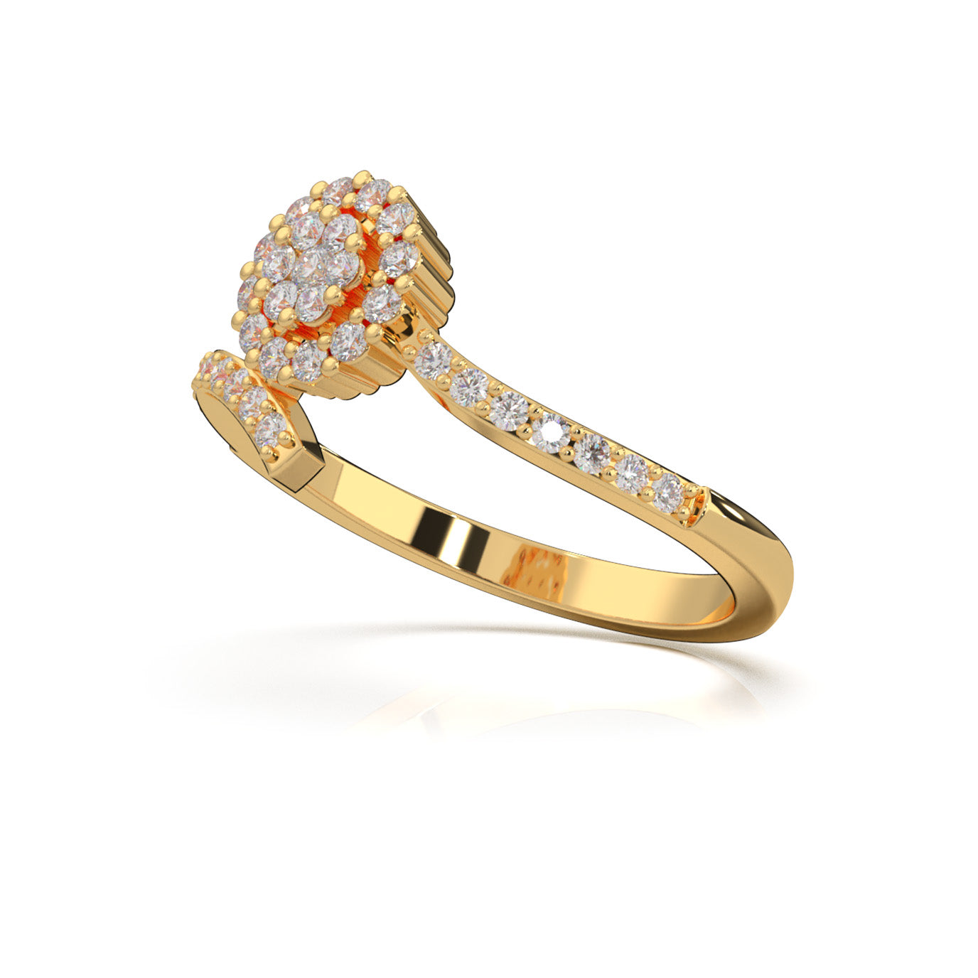 0.40 ct Moissanite Fancy Rings in 14k Yellow Gold