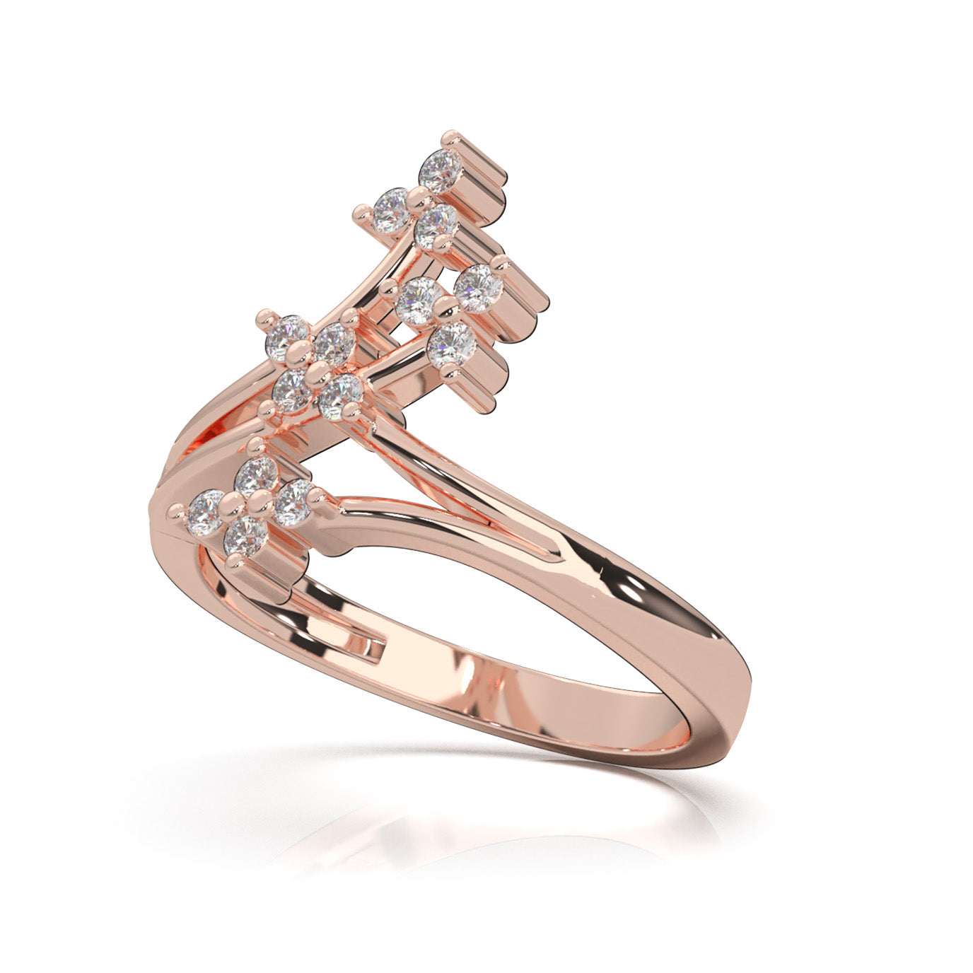 0.25 ct Moissanite Fancy Rings in 14k Rose Gold
