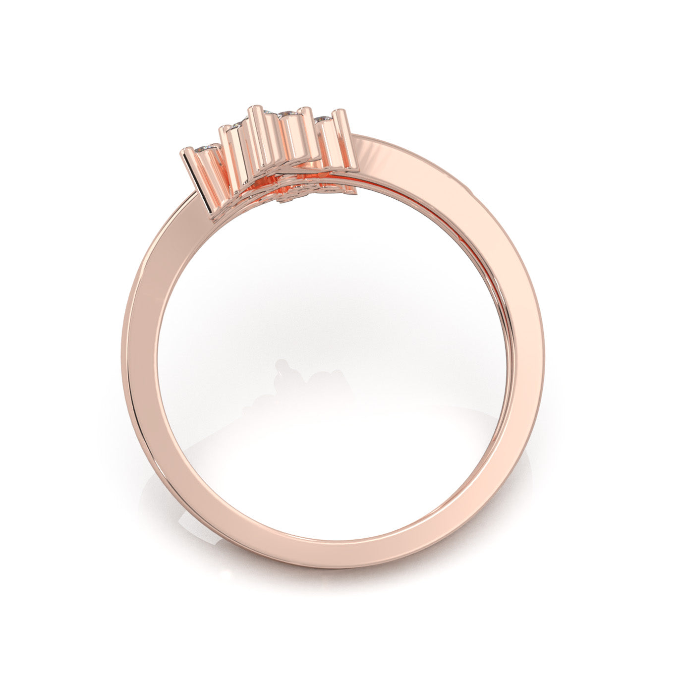 0.25 ct Moissanite Fancy Rings in 14k Rose Gold