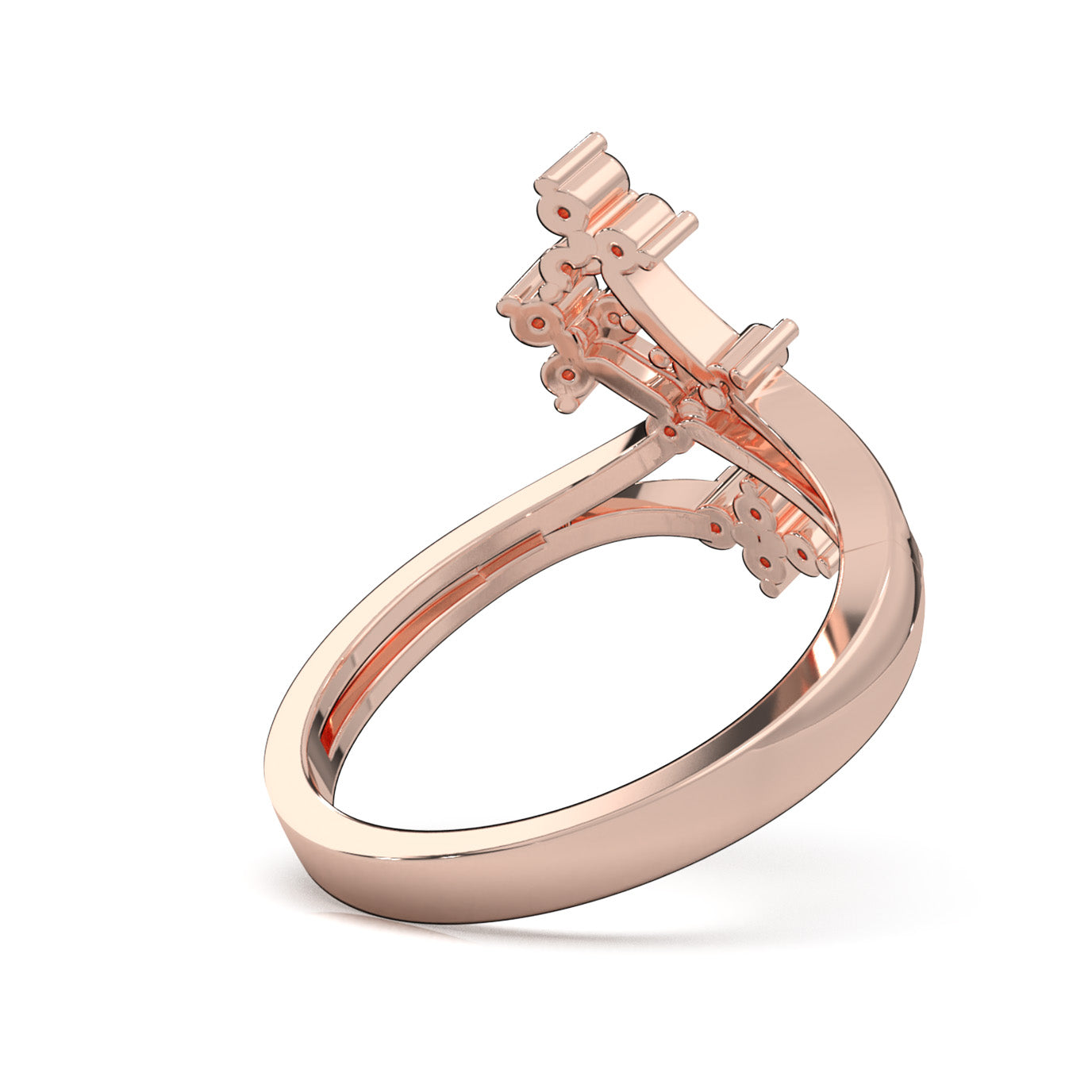 0.25 ct Moissanite Fancy Rings in 14k Rose Gold
