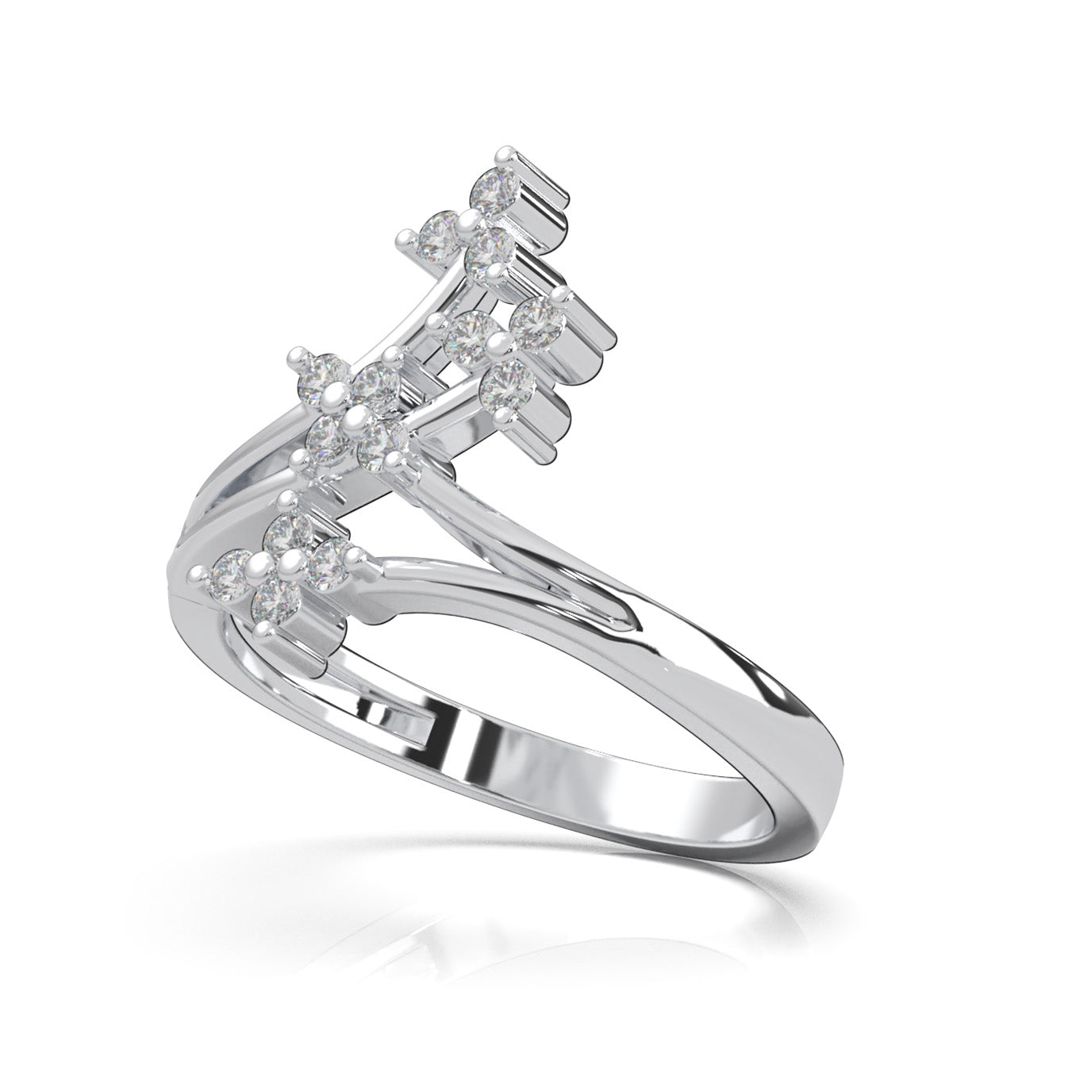 0.25 ct Moissanite Fancy Rings in 14k White Gold
