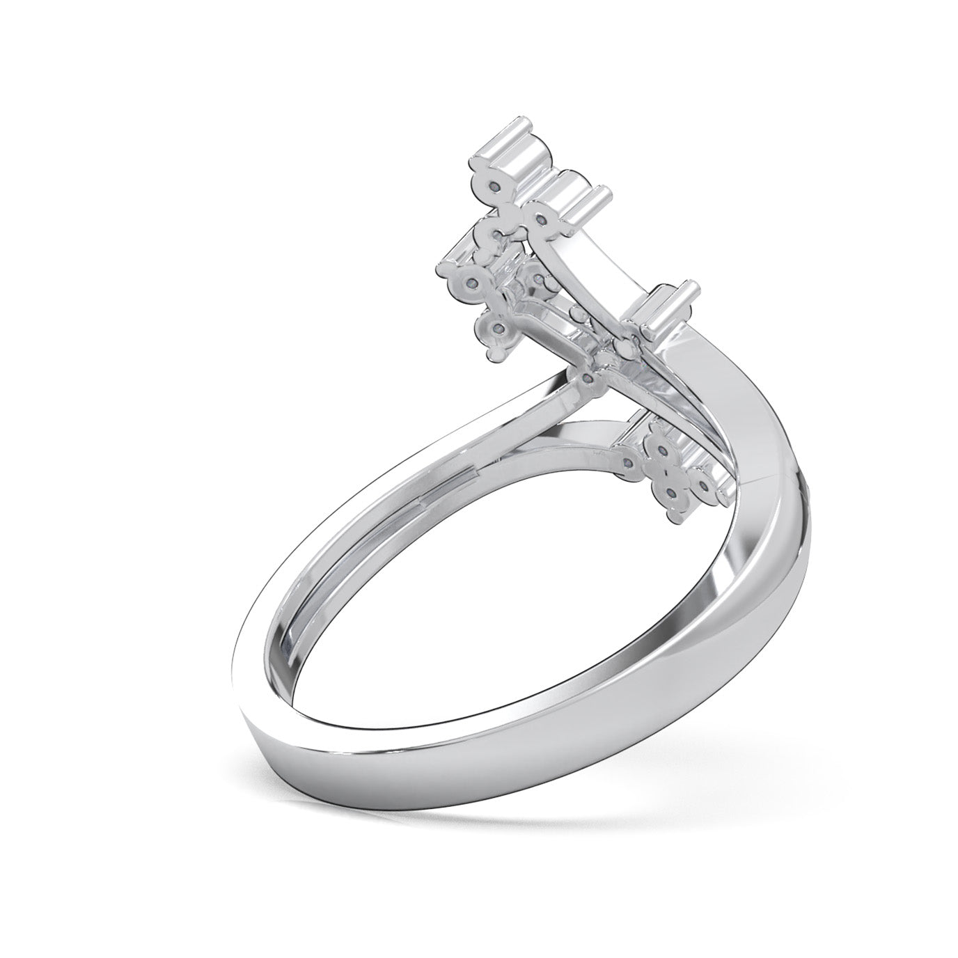 0.25 ct Moissanite Fancy Rings in 14k White Gold