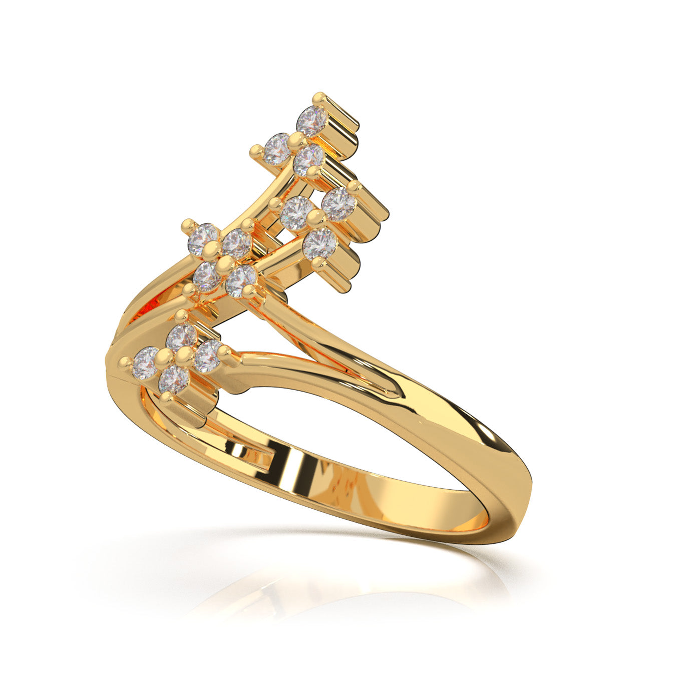 0.25 ct Moissanite Fancy Rings in 10k Yellow Gold