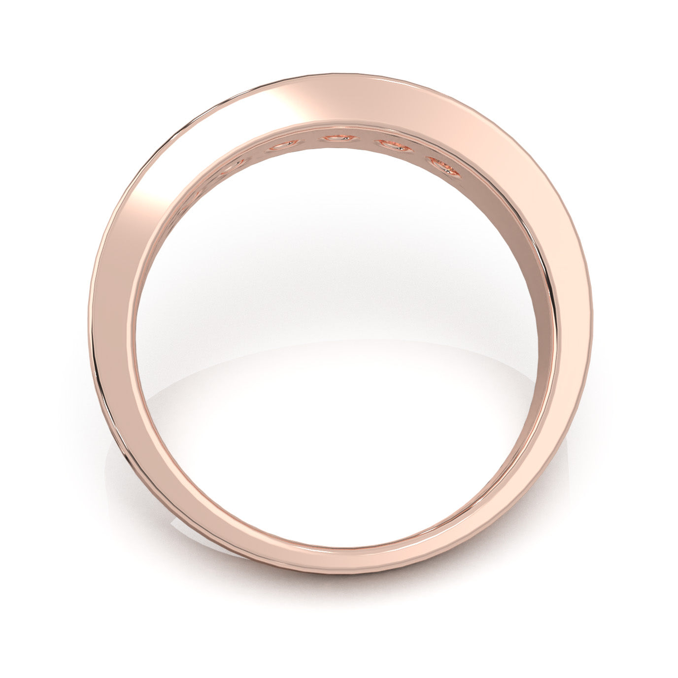 0.66 ct Natural Diamond Wedding Bands in 10k Rose Gold