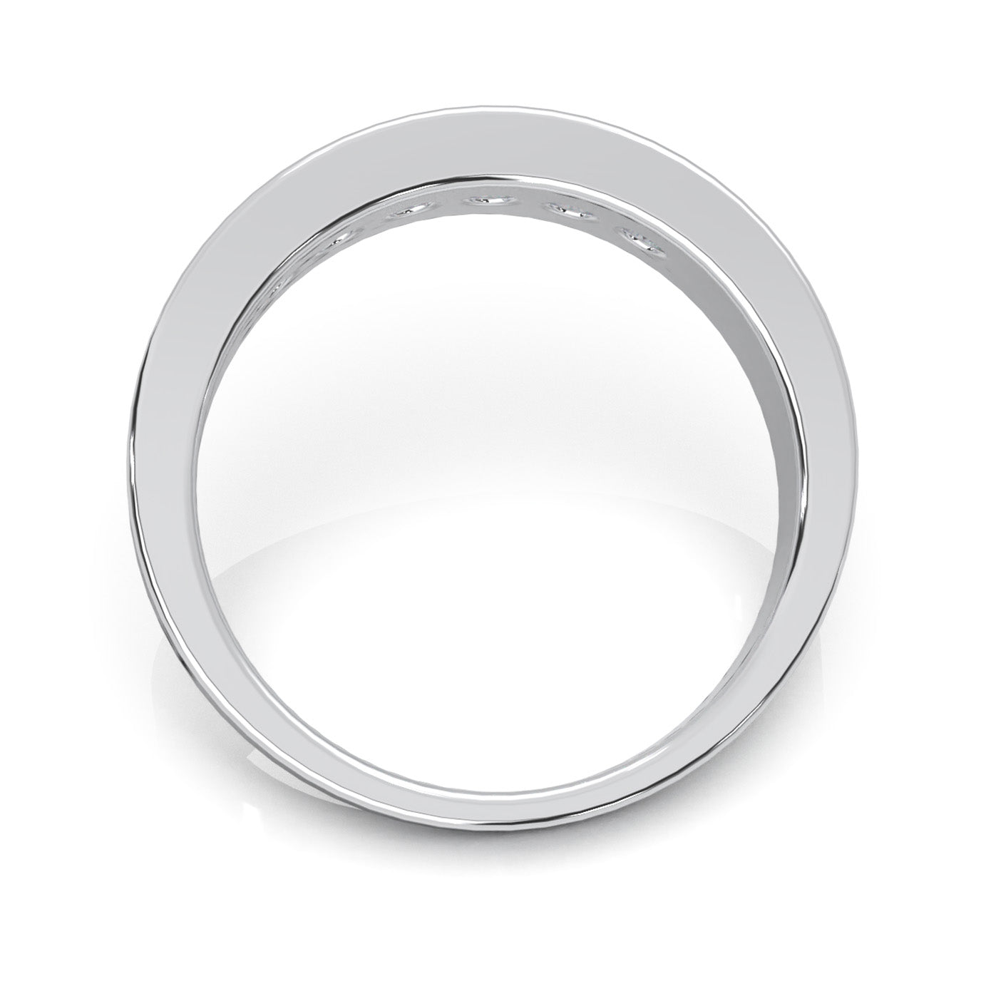 0.66 ct Moissanite Wedding Bands in 10k White Gold