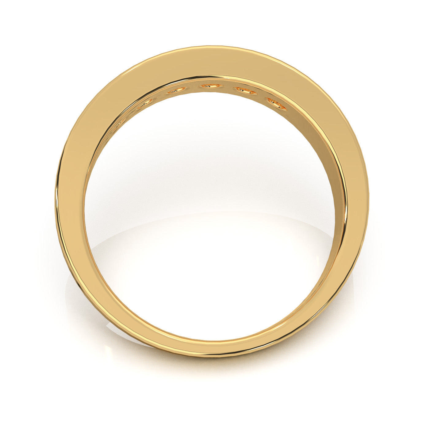 0.66 ct Moissanite Wedding Bands in 14k Yellow Gold