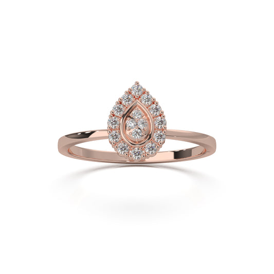 0.20 ct Natural Diamond Fancy Rings in 14k Rose Gold