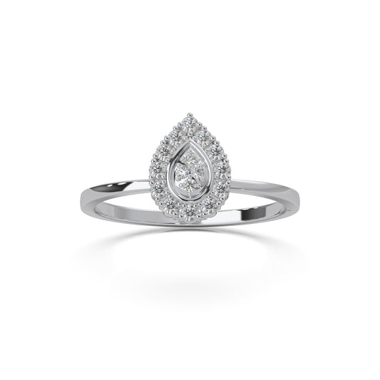 0.20 ct Natural Diamond Fancy Rings in 10k White Gold