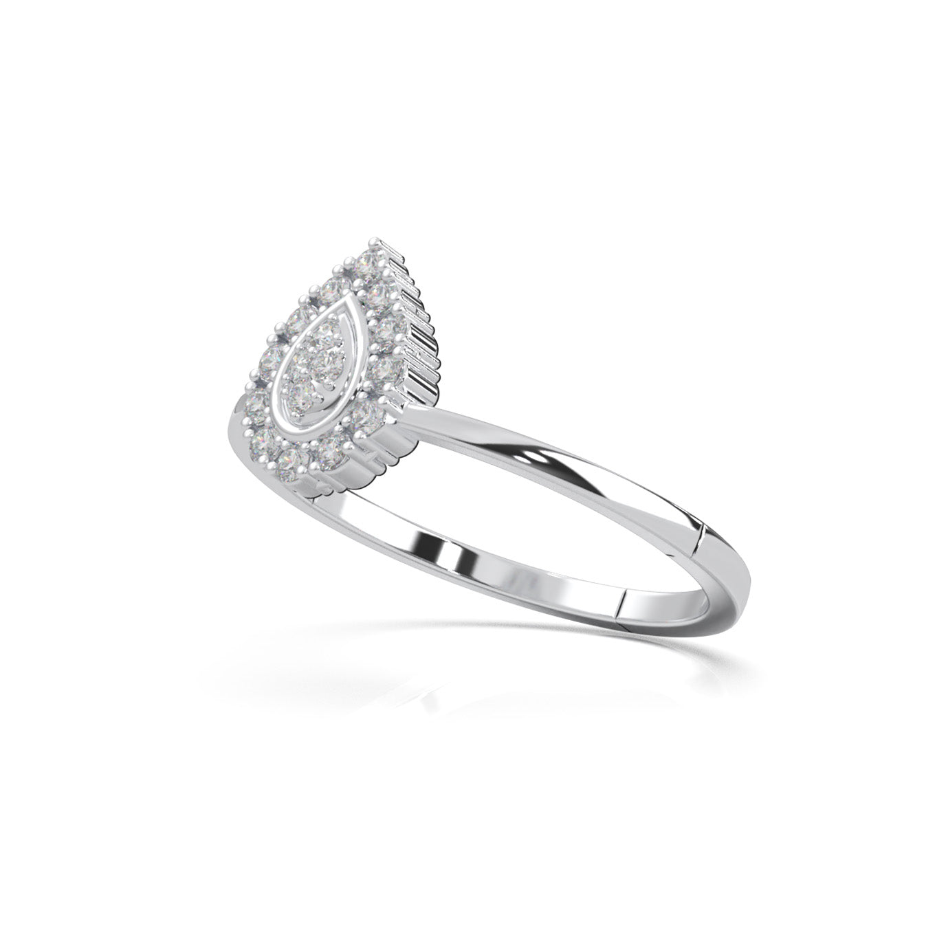 0.20 ct Natural Diamond Fancy Rings in 10k White Gold