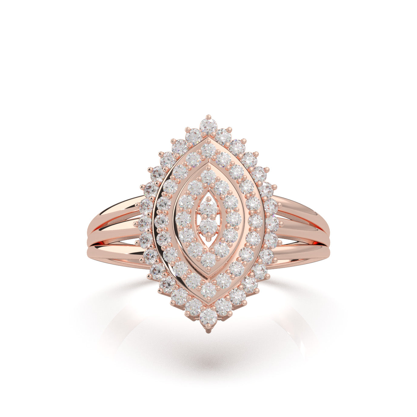 0.66 ct Natural Diamond Fancy Rings in 14k Rose Gold