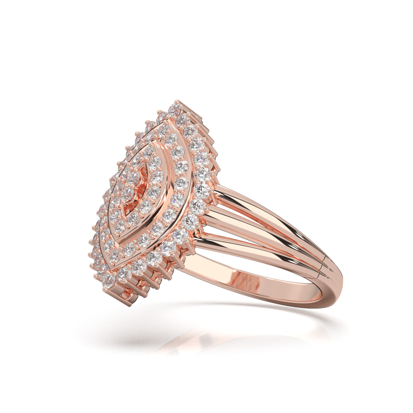 0.66 ct Moissanite Fancy Rings in 10k Rose Gold