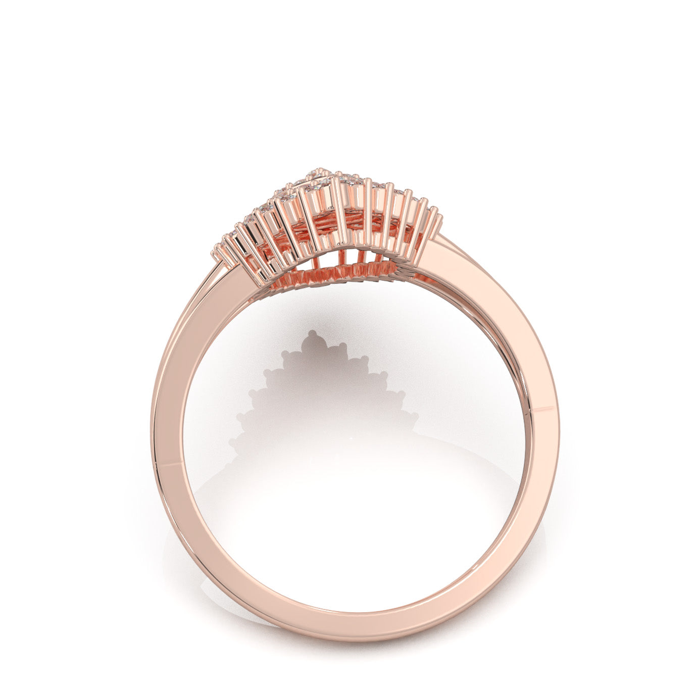 0.66 ct Moissanite Fancy Rings in 14k Rose Gold
