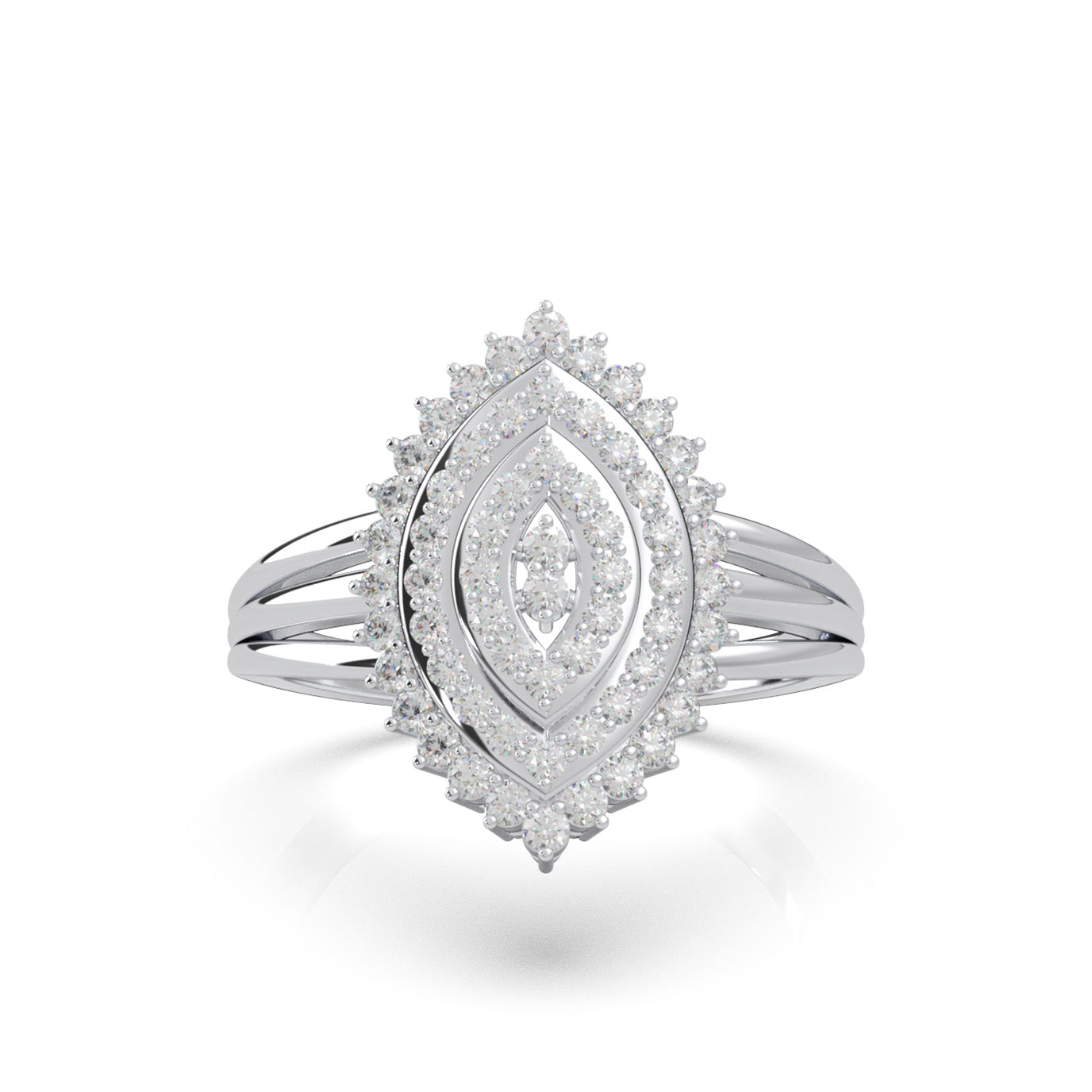 0.66 ct Natural Diamond Fancy Rings in 10k White Gold