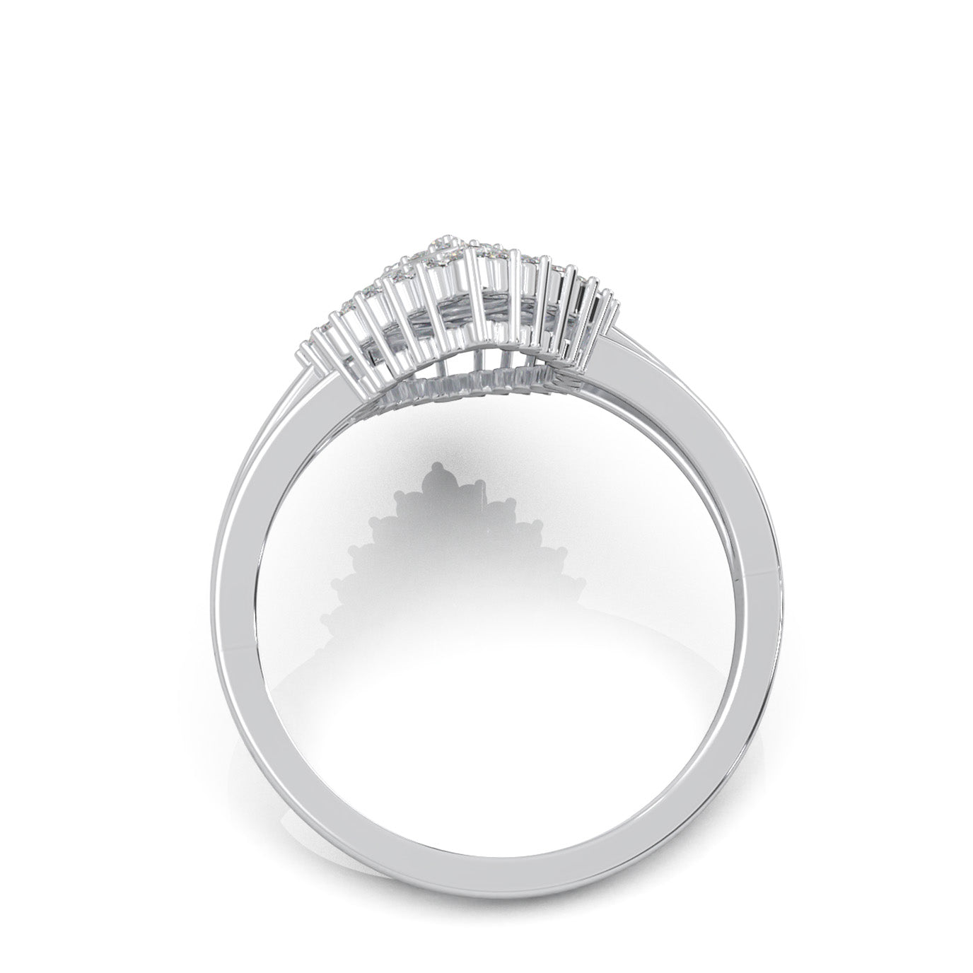0.66 ct Natural Diamond Fancy Rings in 14k White Gold