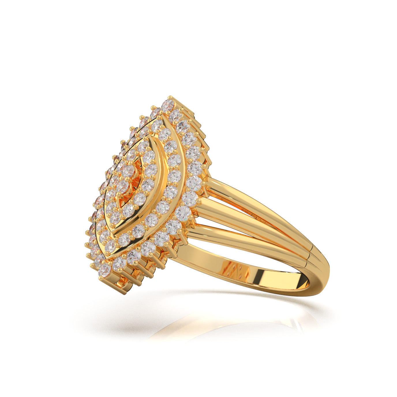 0.66 ct Moissanite Fancy Rings in 14k Yellow Gold