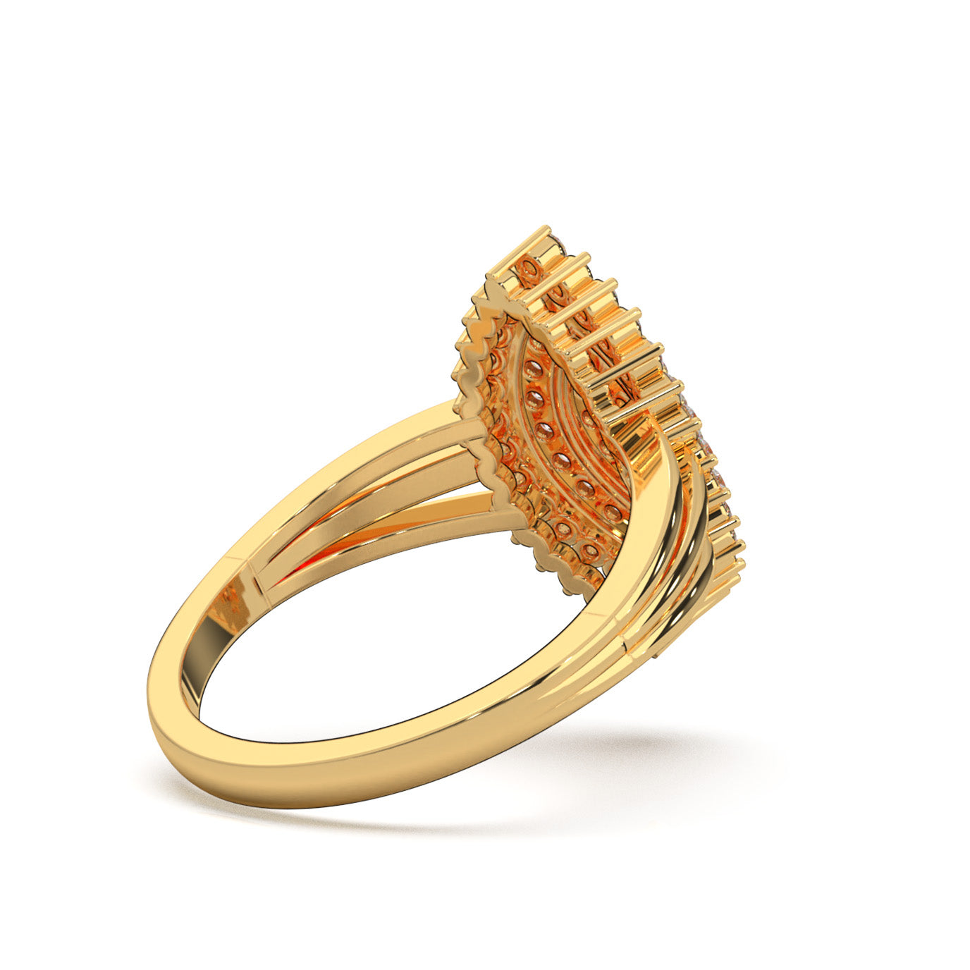 0.66 ct Natural Diamond Fancy Rings in 10k Yellow Gold