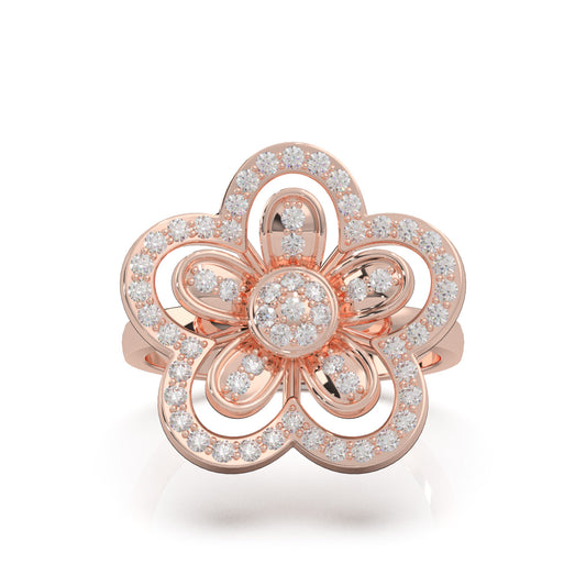 0.66 ct Natural Diamond Fancy Rings in 10k Rose Gold