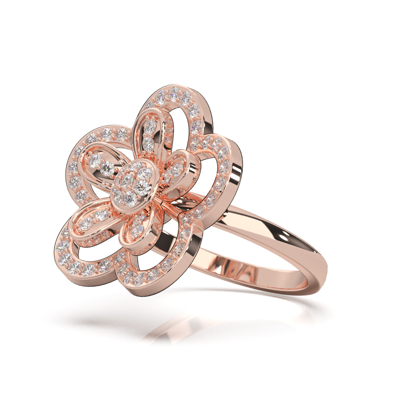 0.66 ct Natural Diamond Fancy Rings in 10k Rose Gold