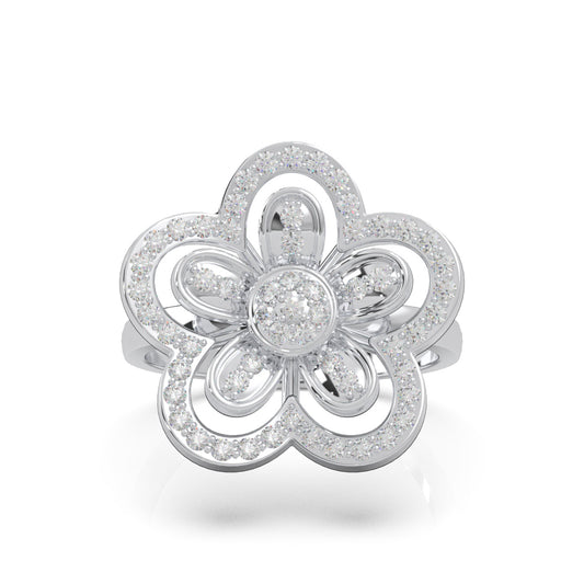 0.66 ct Moissanite Fancy Rings in 10k White Gold