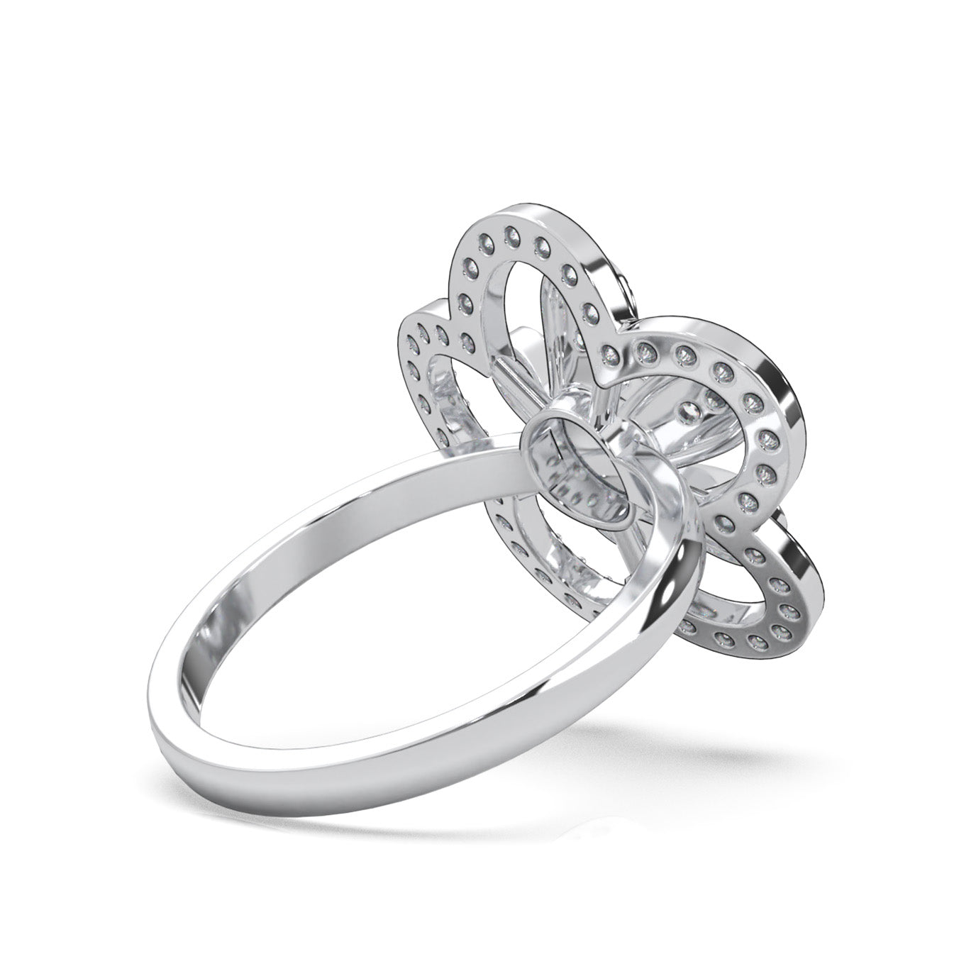 0.66 ct Moissanite Fancy Rings in 14k White Gold