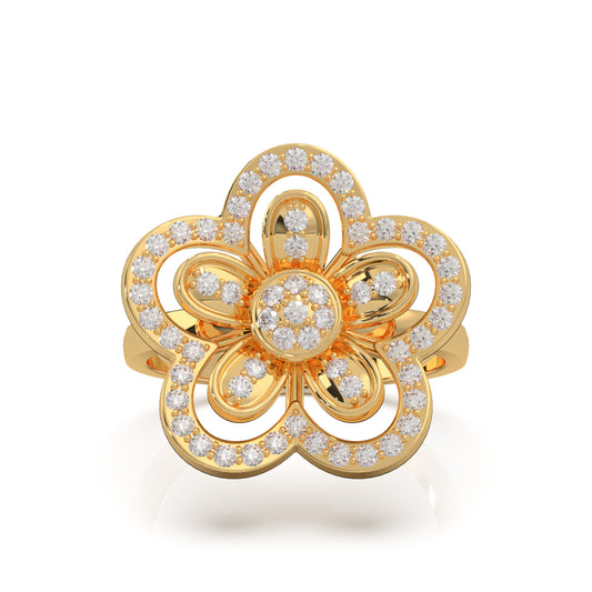 0.66 ct Natural Diamond Fancy Rings in 14k Yellow Gold