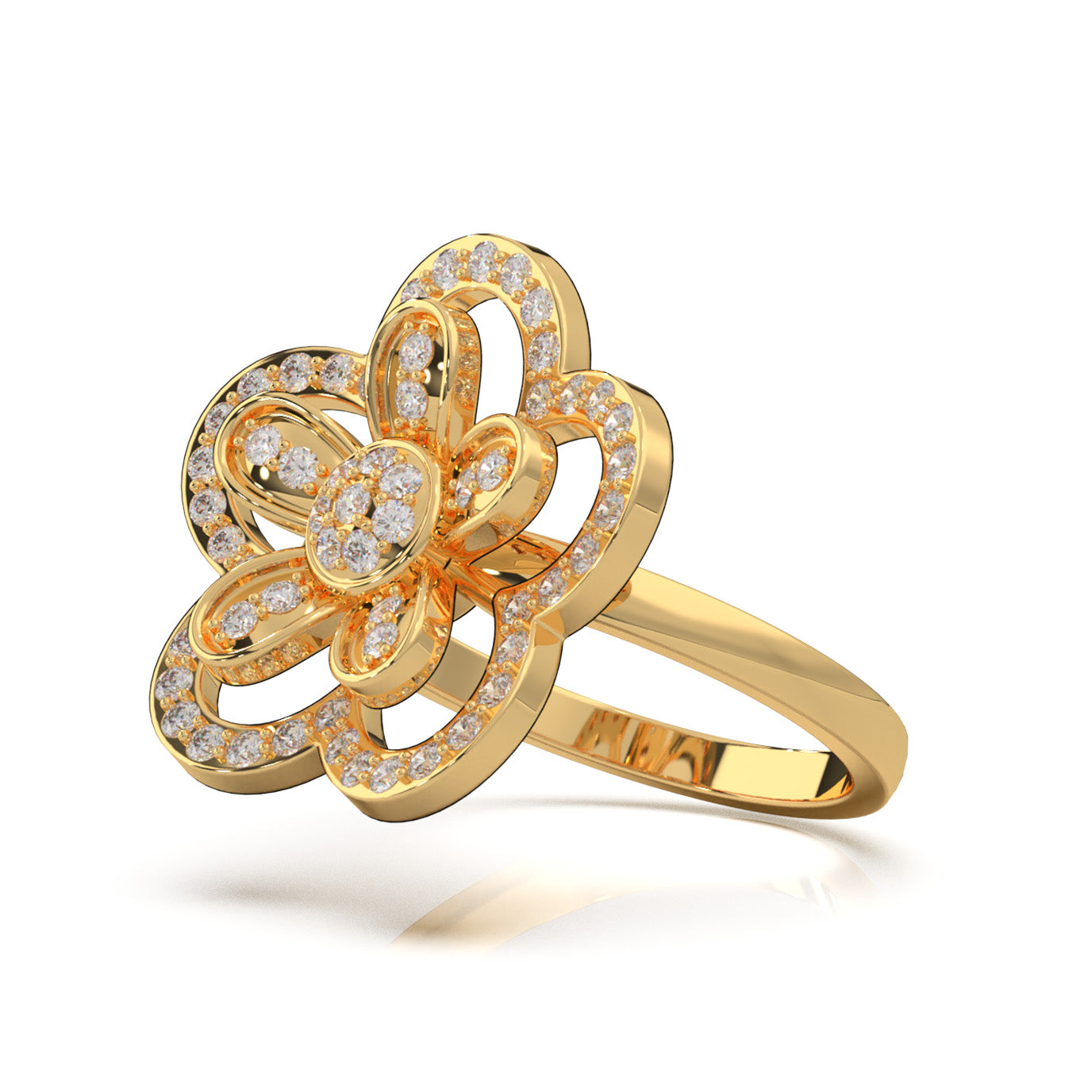 0.66 ct Natural Diamond Fancy Rings in 14k Yellow Gold