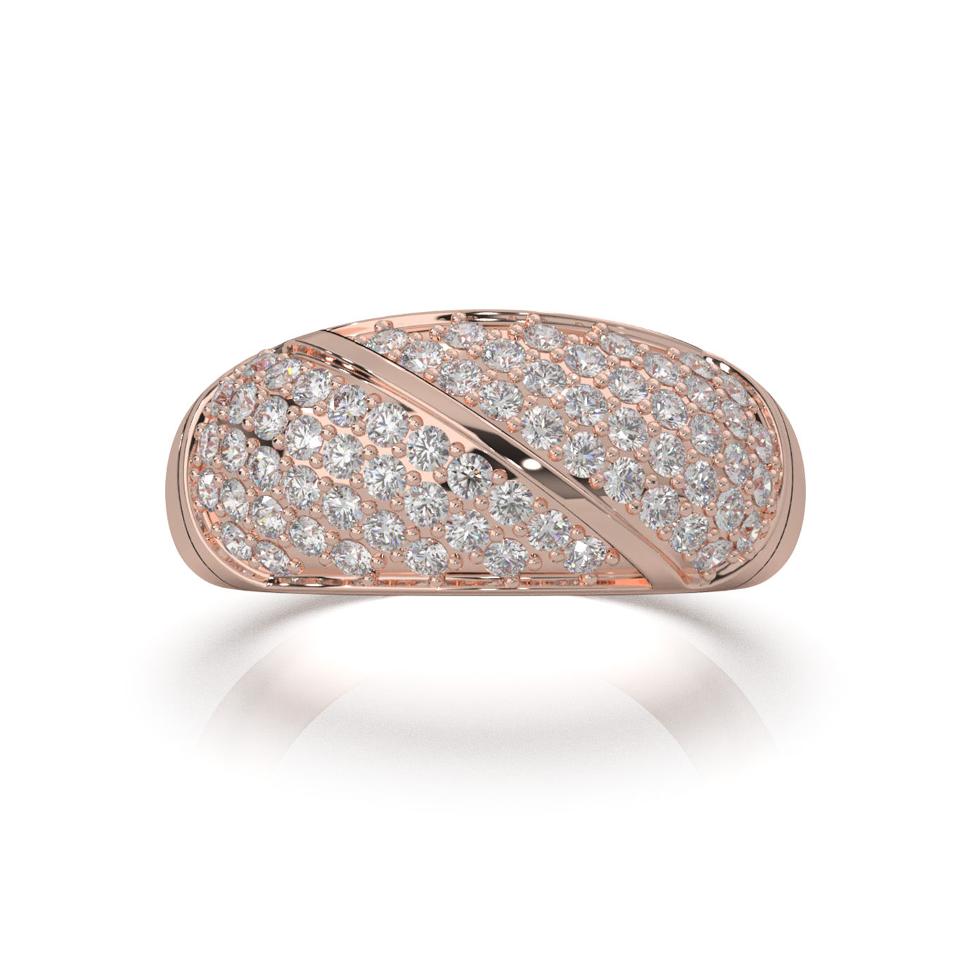 1.10 ct Natural Diamond Wedding Bands in 14k Rose Gold