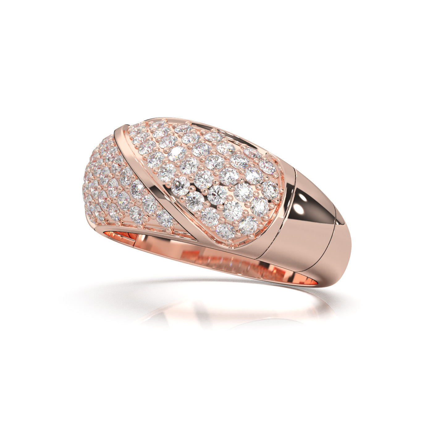 1.10 ct Natural Diamond Wedding Bands in 10k Rose Gold