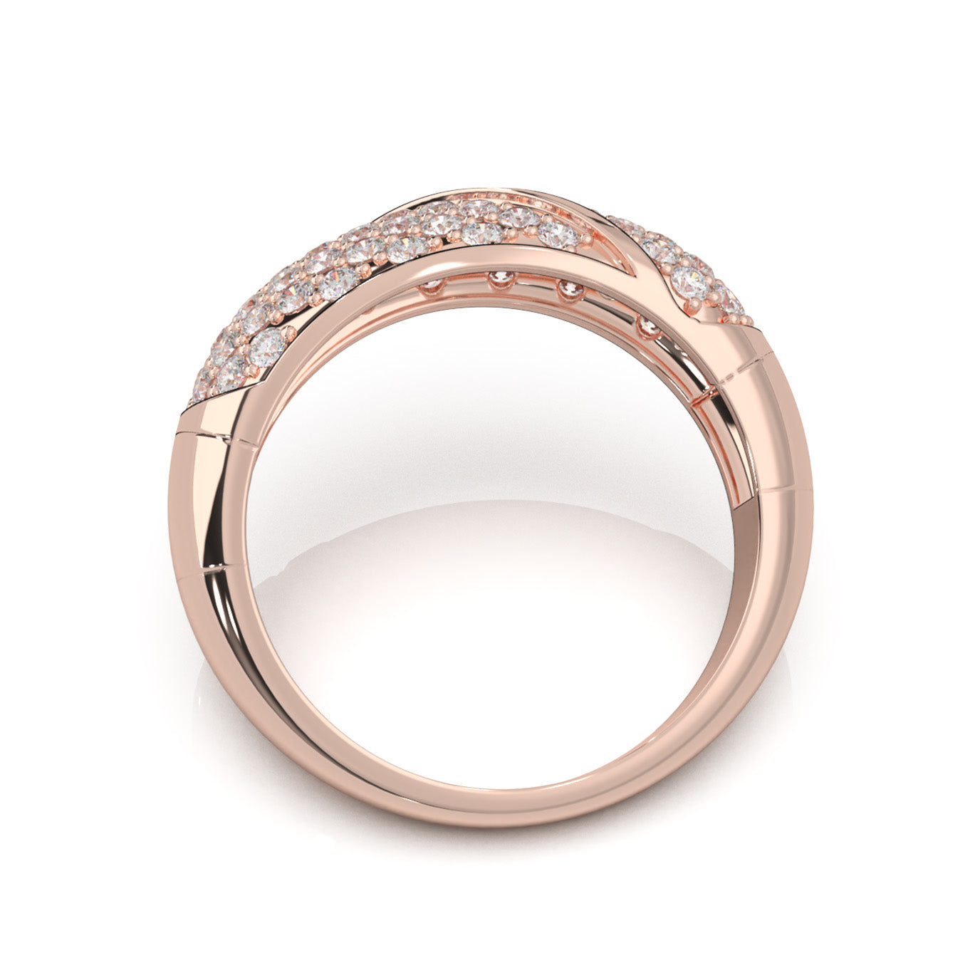 1.10 ct Natural Diamond Wedding Bands in 10k Rose Gold