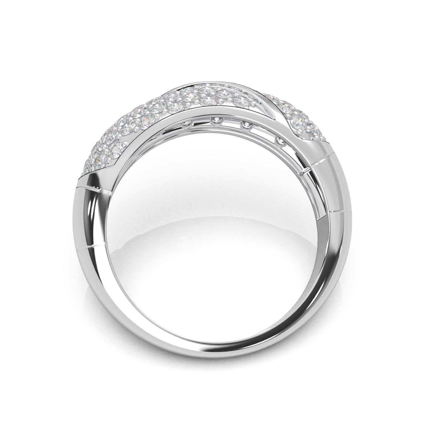 1.10 ct Natural Diamond Wedding Bands in 14k White Gold