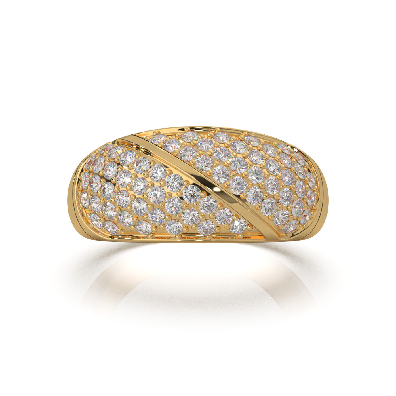 1.10 ct Natural Diamond Wedding Bands in 10k Yellow Gold