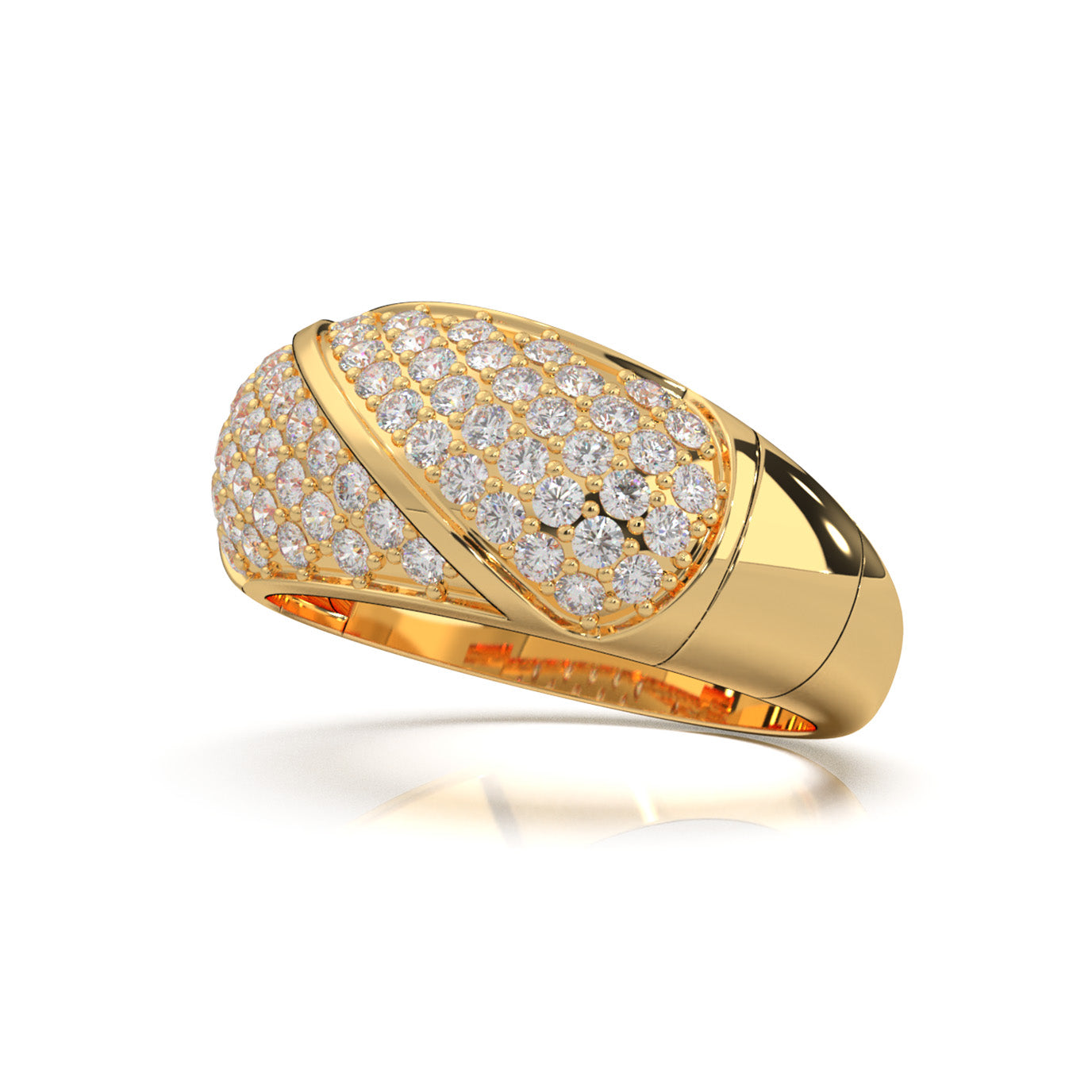 1.10 ct Natural Diamond Wedding Bands in 14k Yellow Gold