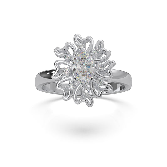0.45 ct Moissanite Fancy Rings in 10k White Gold