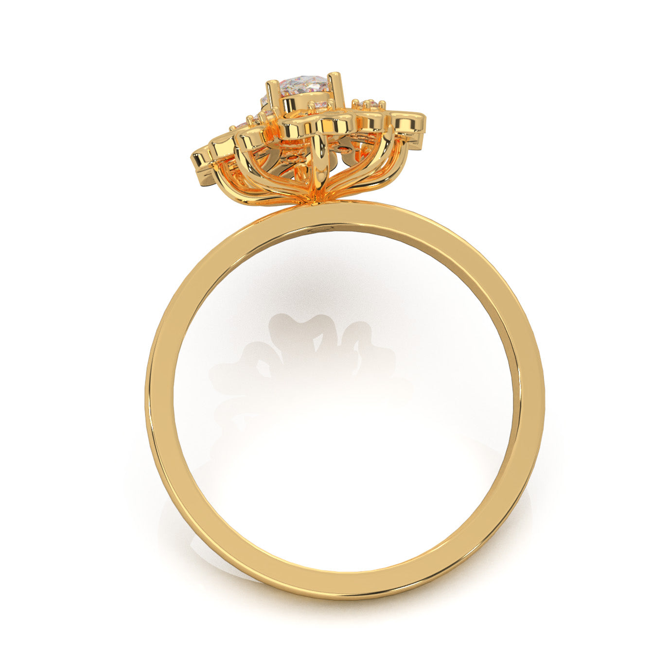 0.45 ct Natural Diamond Fancy Rings in 14k Yellow Gold