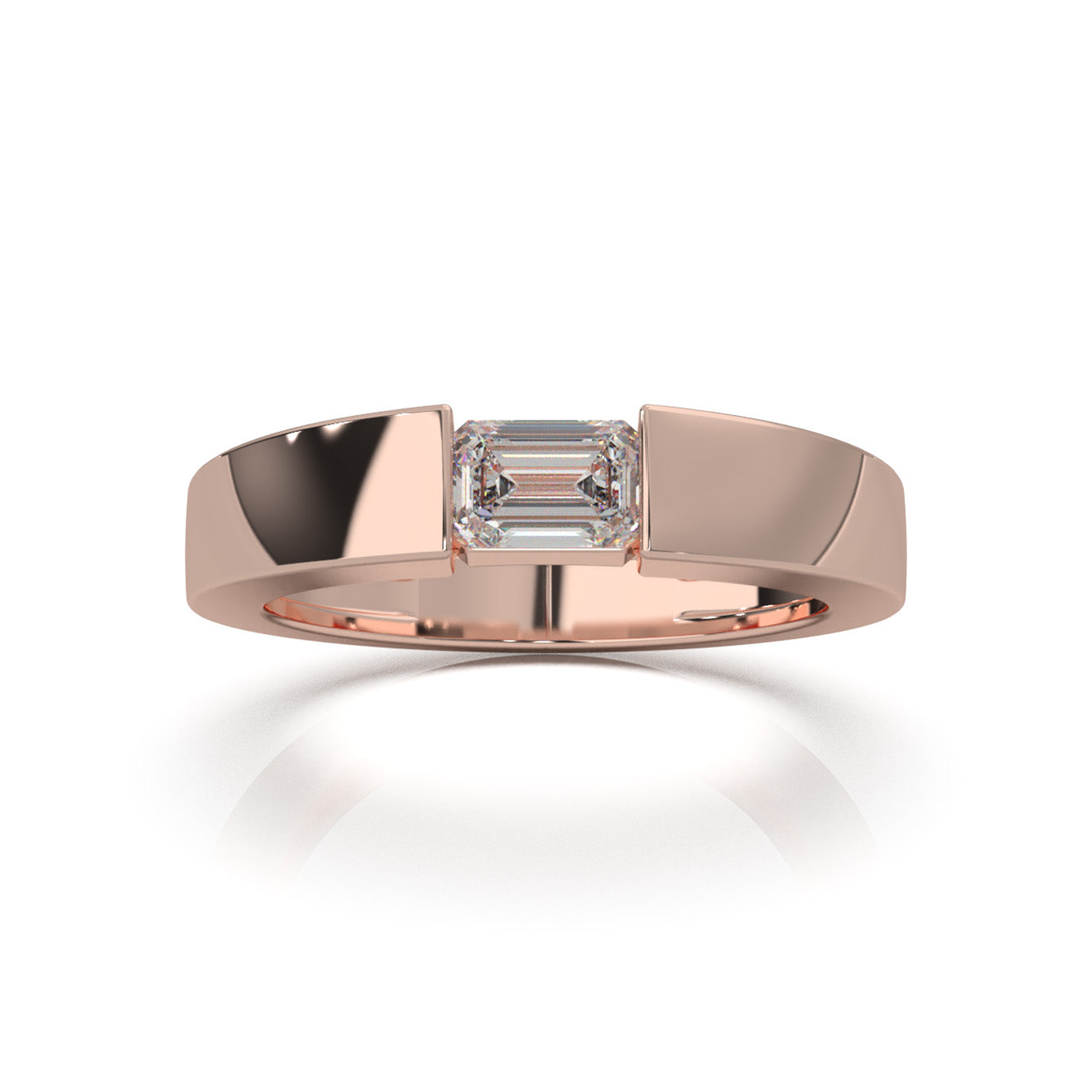 0.50 ct Moissanite Mens Rings in 14k Rose Gold
