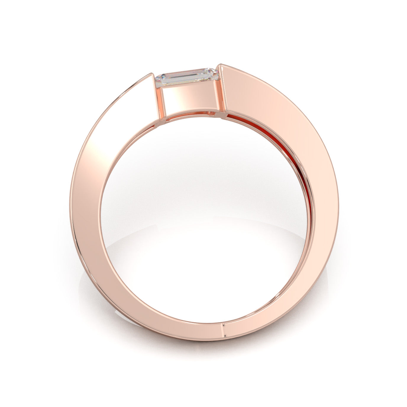 0.50 ct Moissanite Mens Rings in 14k Rose Gold