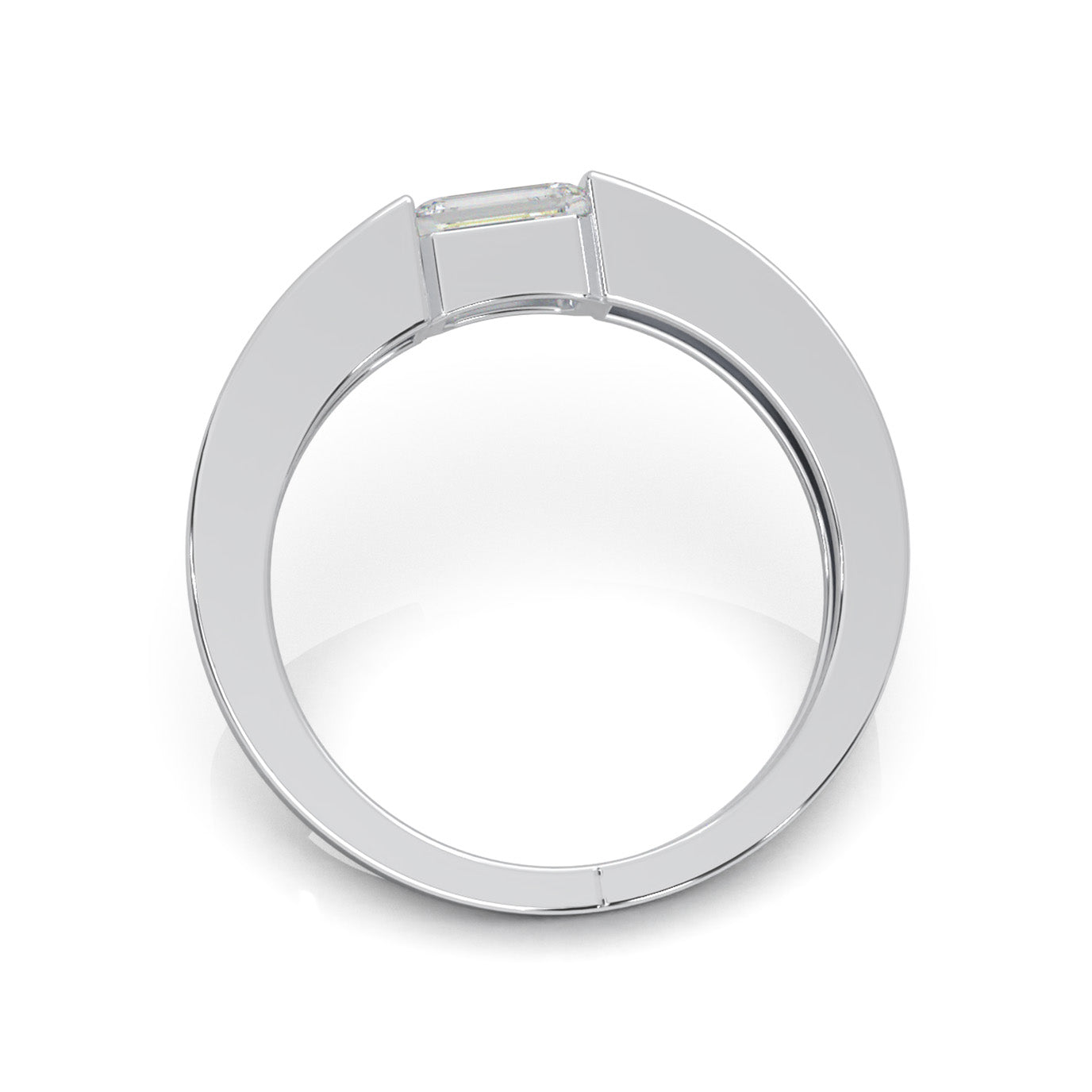 0.50 ct Moissanite Mens Rings in 14k White Gold