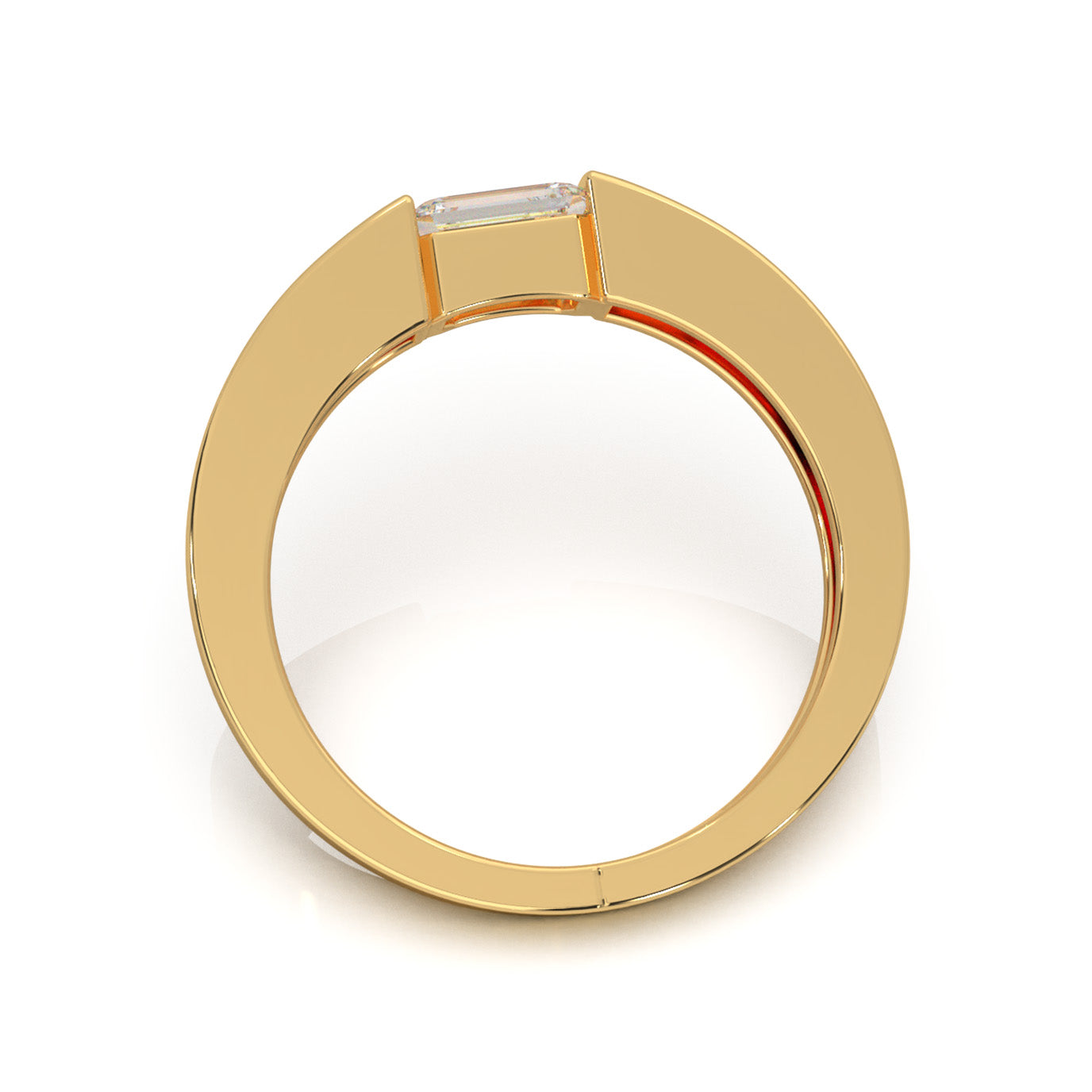 0.50 ct Moissanite Mens Rings in 10k Yellow Gold