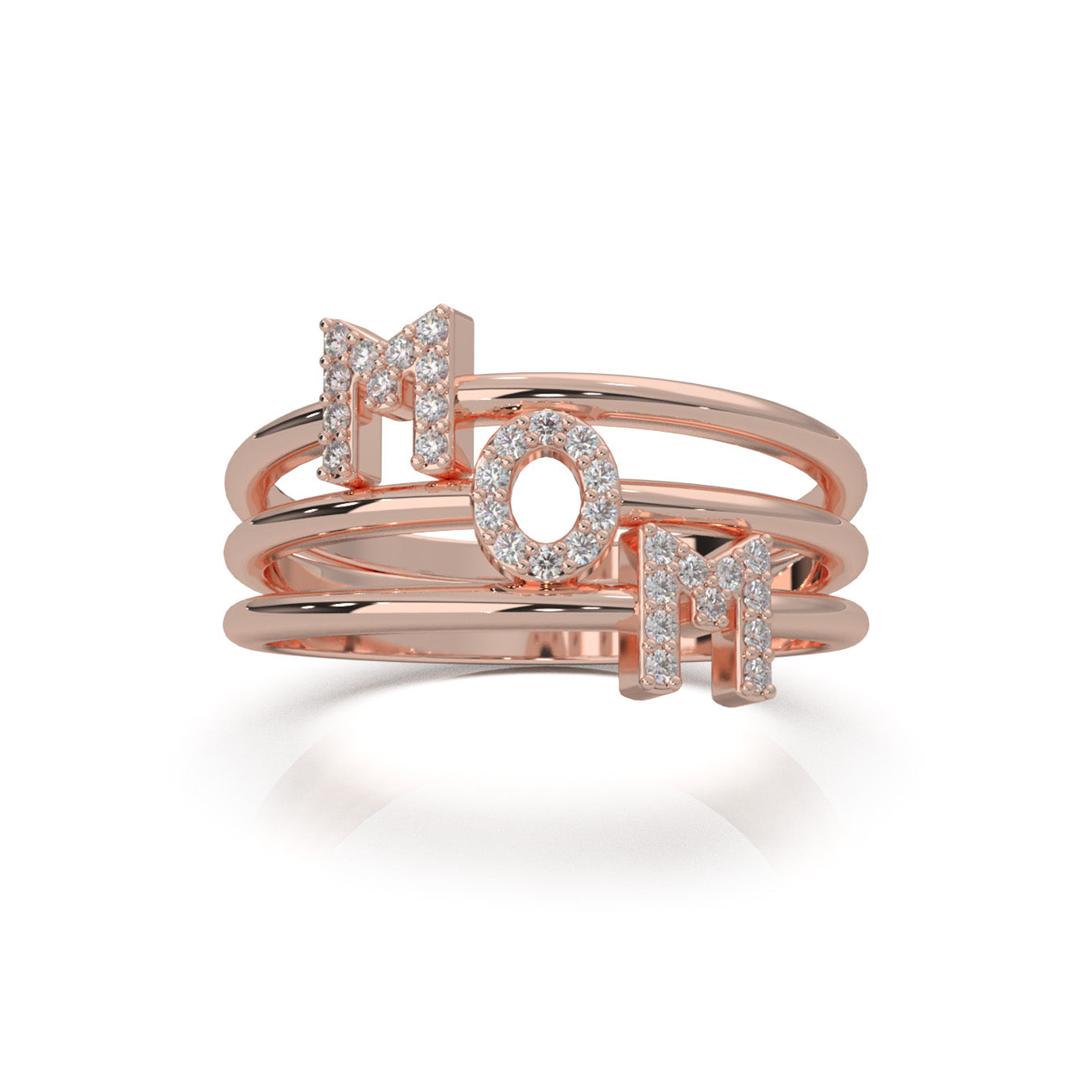 0.10 ct Natural Diamond Fancy Rings in 14k Rose Gold