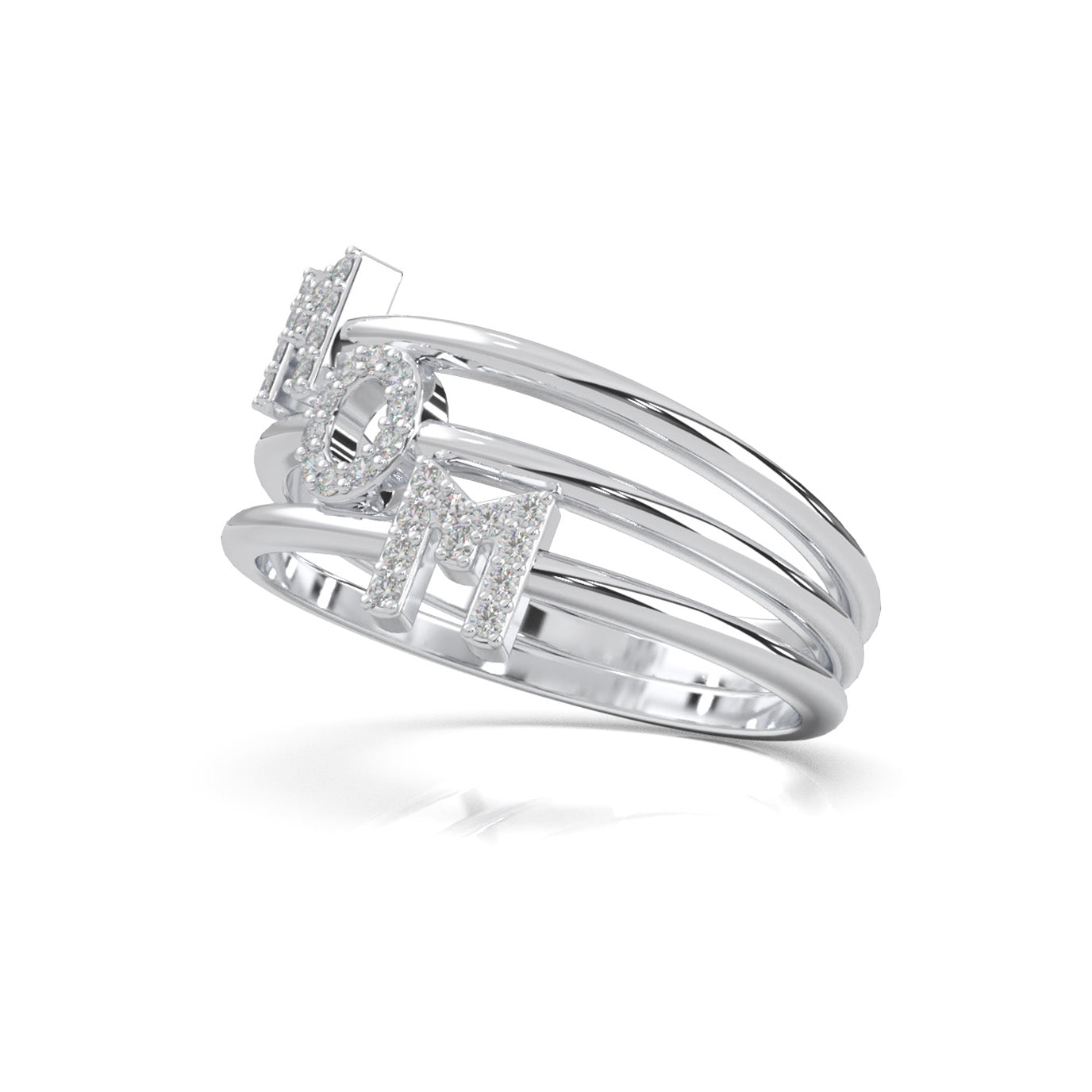 0.10 ct Moissanite Fancy Rings in 14k White Gold