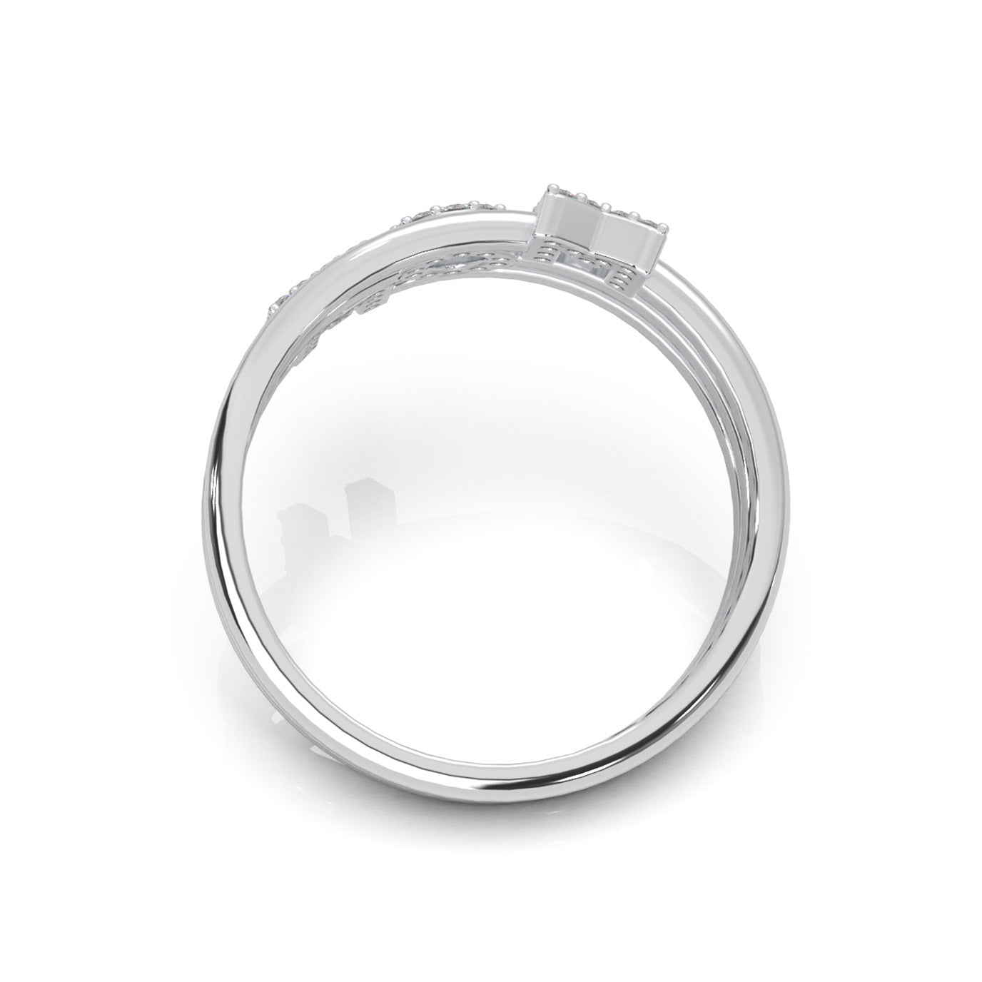 0.10 ct Moissanite Fancy Rings in 10k White Gold