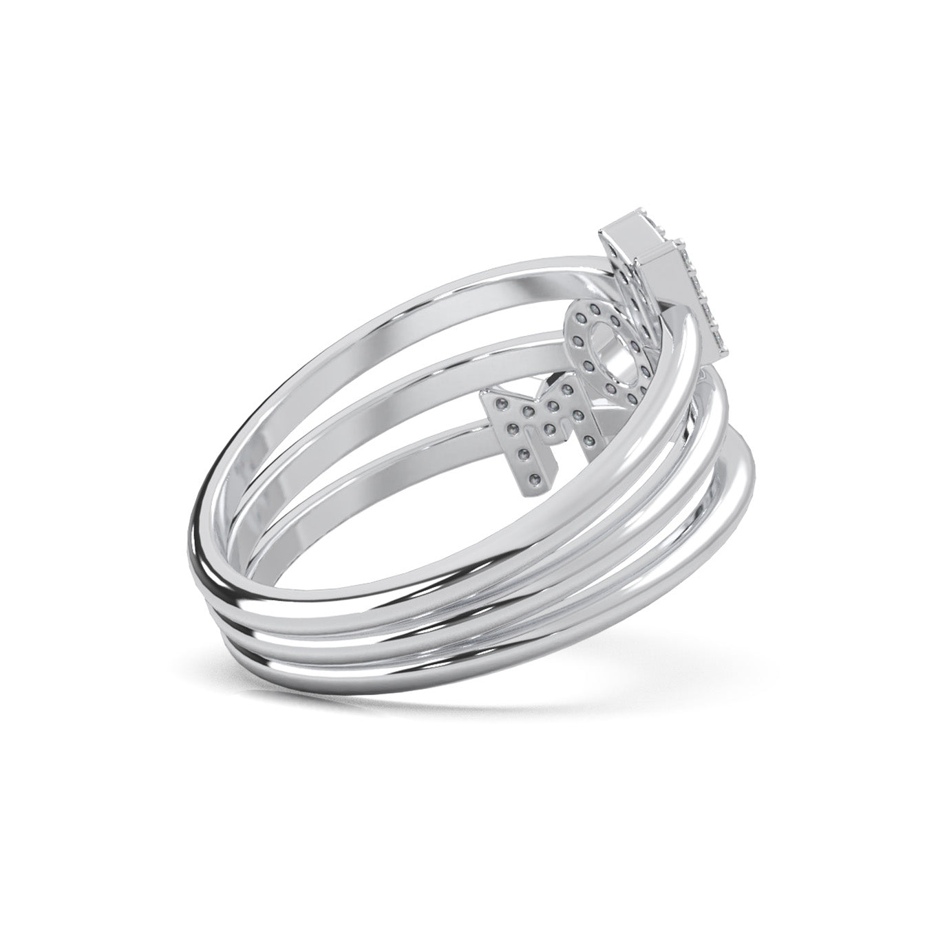 0.10 ct Moissanite Fancy Rings in 14k White Gold