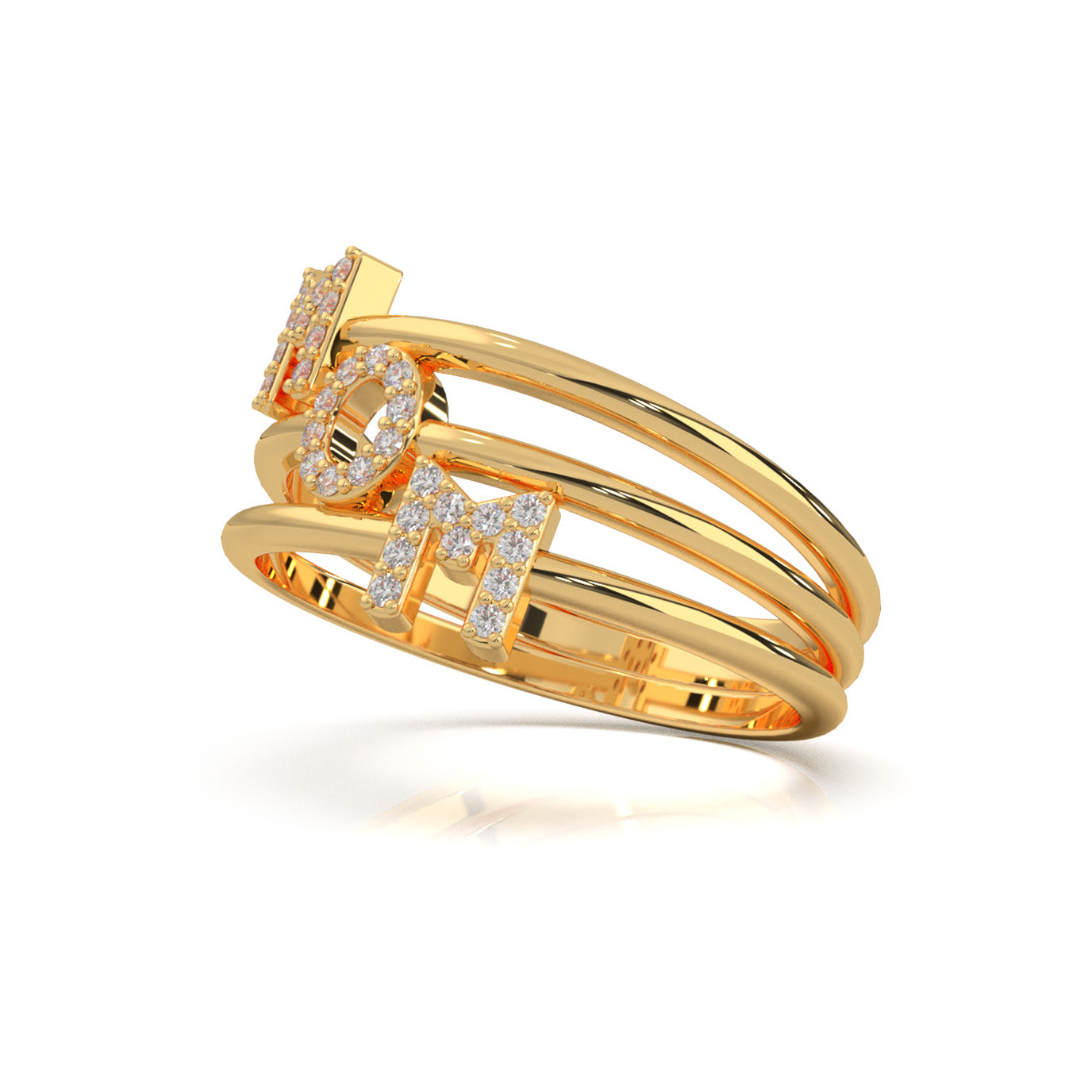 0.10 ct Moissanite Fancy Rings in 14k Yellow Gold