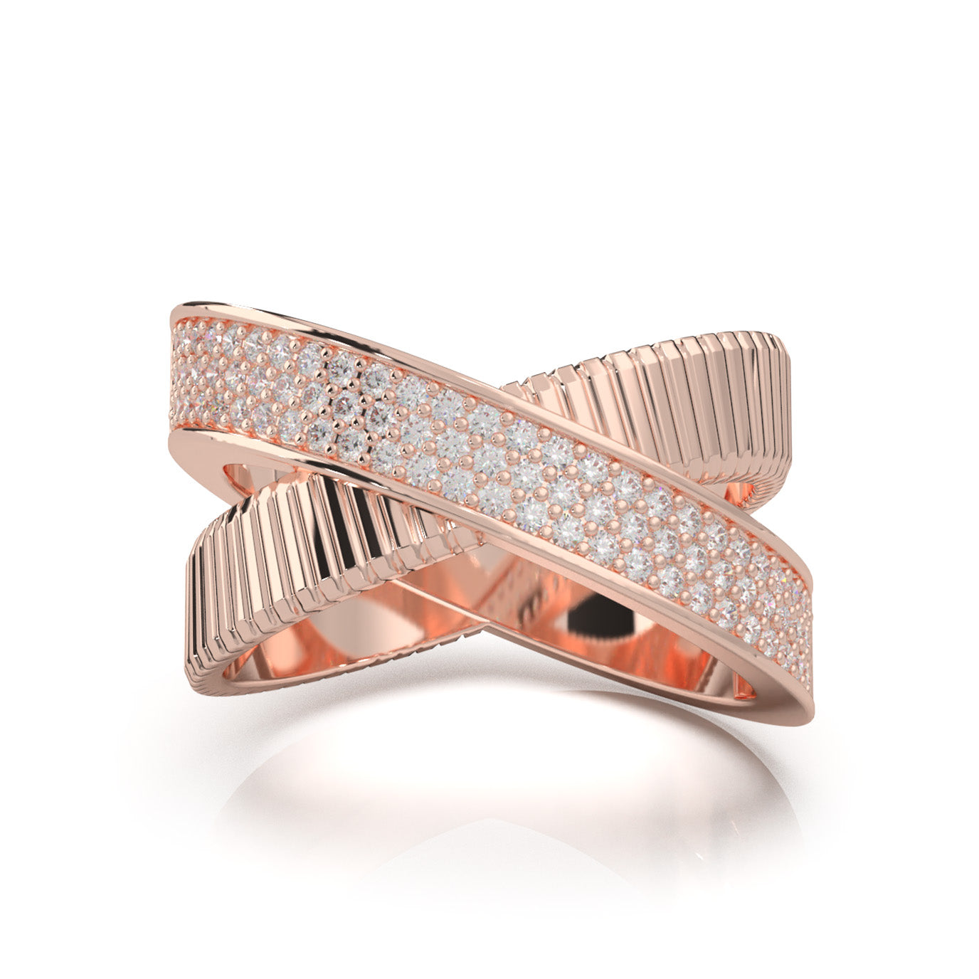 0.66 ct Moissanite Fancy Rings in 14k Rose Gold